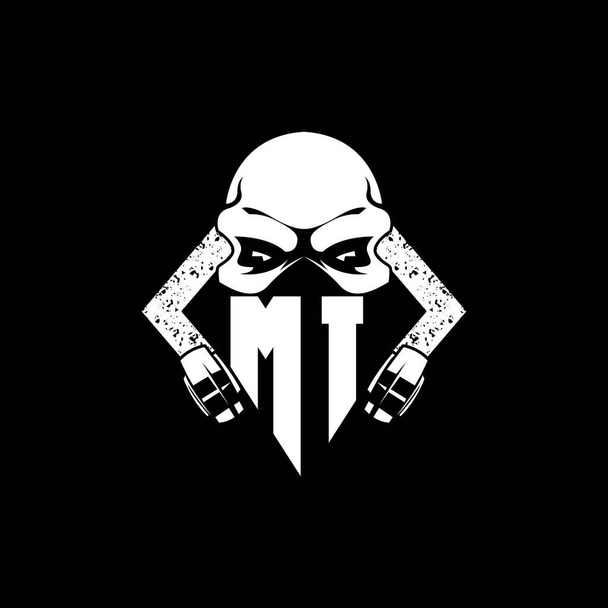 Monograma MI ESport Gaming com vetor de estilo de máscara de crânio - Vetor, Imagem