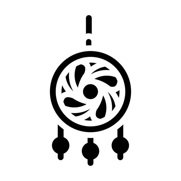 tejer amuleto glifo icono vector ilustración - Vector, Imagen