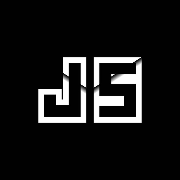 JS Monogram Logo letter Message Envelope Icon Shape Style template vector - Вектор, зображення