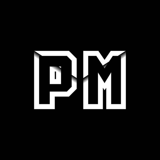 PM Monogram Logo letter Message Envelope Icon Shape Style template vector - Vektör, Görsel