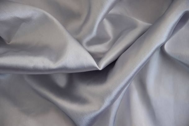 silk gray beautiful fabric background - Photo, image