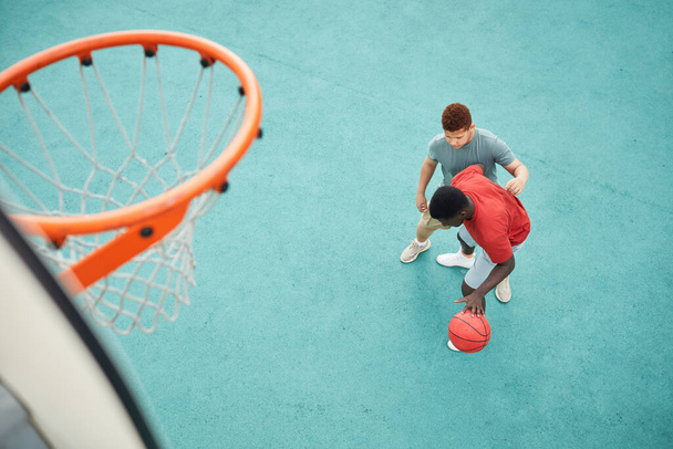 Fighting For Basketball Under Hoop - Fotografie, Obrázek
