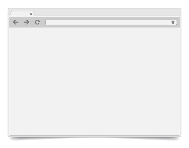 eenvoudige geopende browservenster op witte achtergrond met schaduw. - Vector, afbeelding