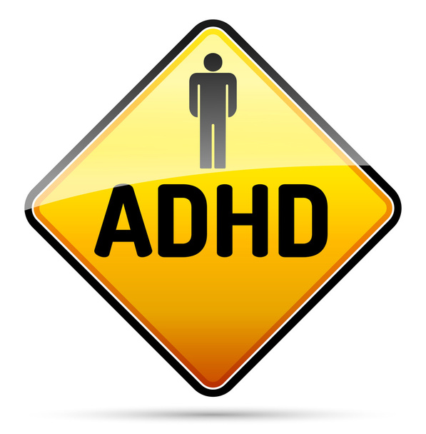 ADHD - poruchou pozornosti a hyperaktivitou - izolované znamení  - Vektor, obrázek