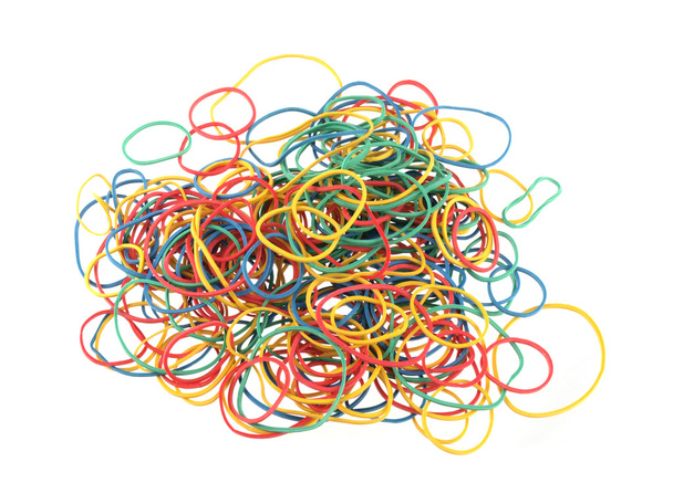 Close up of colourful rubber bands - Zdjęcie, obraz