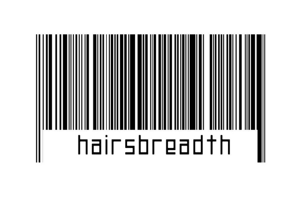 Barcode σε λευκό φόντο με επιγραφή hairswidth παρακάτω. Έννοια του εμπορίου και της παγκοσμιοποίησης - Φωτογραφία, εικόνα