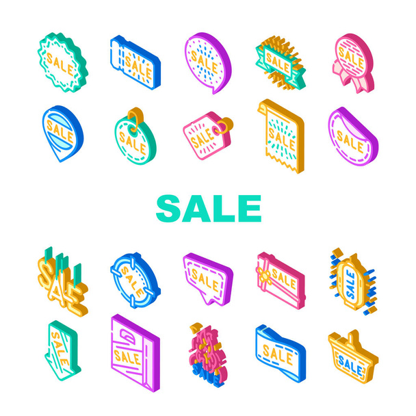 Summer Sale And Season Discount Icons Set Vector - Vector, Image