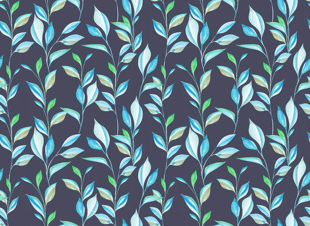 seamless pattern with hand drawn leaves. vector illustration. - Fotografie, Obrázek