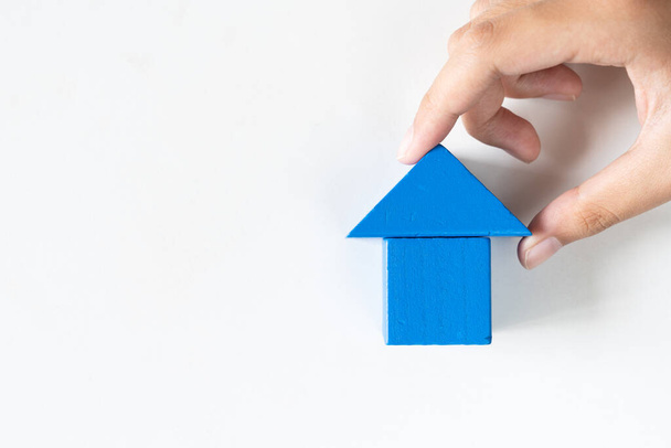 Bloque de casa azul para la industria inmobiliaria - Foto, imagen