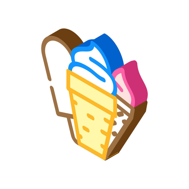 ice cream department isometric icon vector illustration - Vector, Image