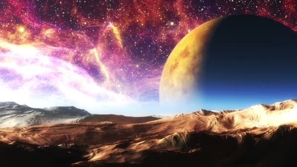 Weltraumplanet wie Mars in 3D eingebaut - Filmmaterial, Video