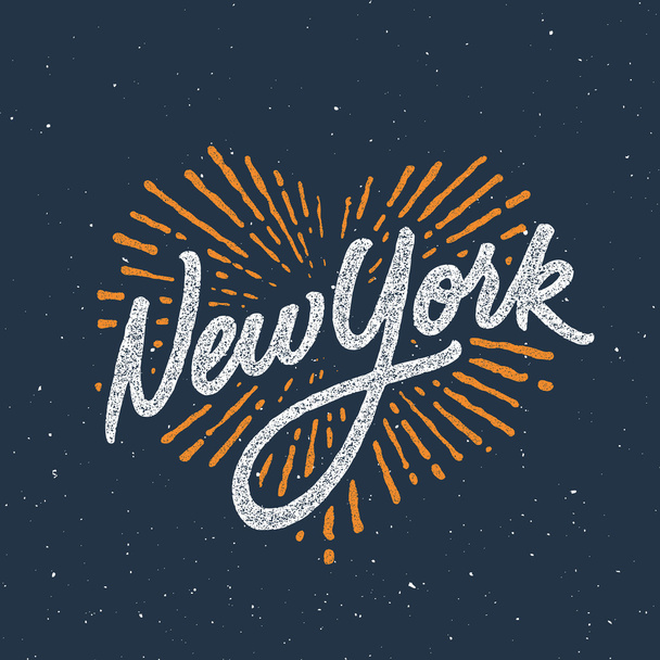 New york el yazısıyla t-shirt Tasarım Giyim - Vektör, Görsel