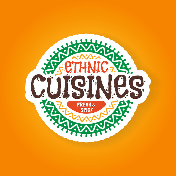 Ethnic cuisines restaurant badge - Vector, Image
