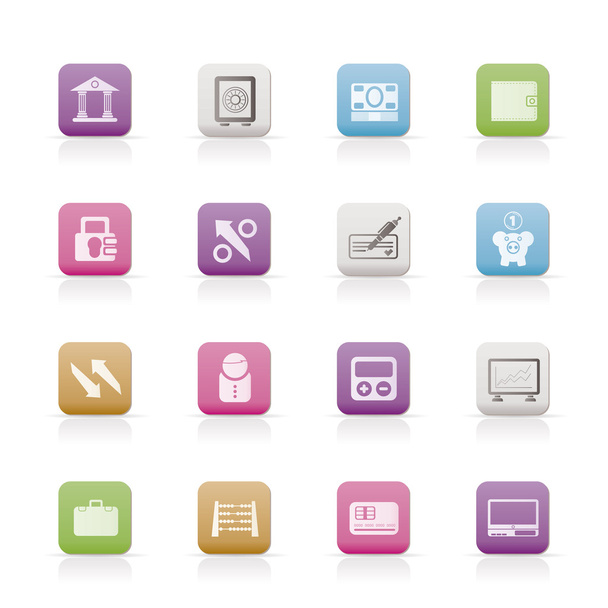 Bank, business and finance icons - Vector, imagen