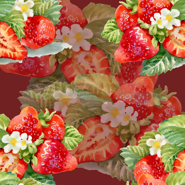 Strawberries pattern - Foto, afbeelding