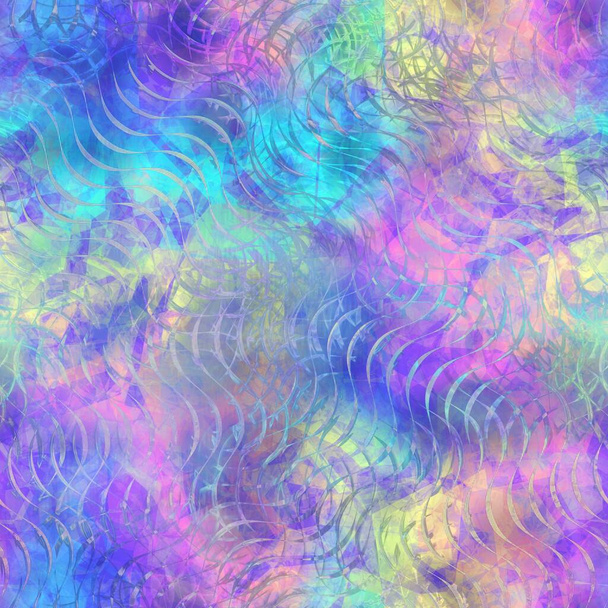 プリント用のシームレス虹色の光パターン - 写真・画像