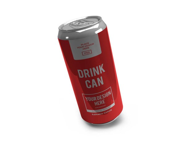 Bebida puede 3D Ilustración Mockup escena sobre fondo aislado - Foto, Imagen