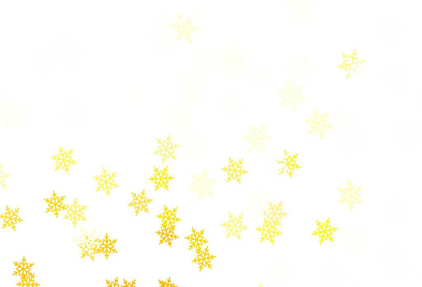 Light Green, Yellow vector texture with colored snowflakes, stars. Colorful decorative design in xmas style with snow. Design for New Year posters, banners. - Vektor, kép