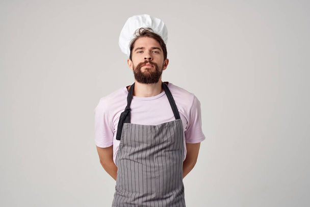 homme dans les chefs uniforme gastronomique restaurants professionnels industrie - Photo, image