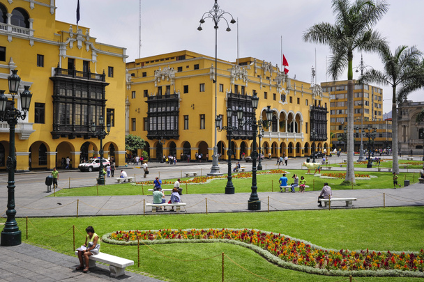 plaza mayor armas Lima Belediye Binası belediye binasına - Fotoğraf, Görsel