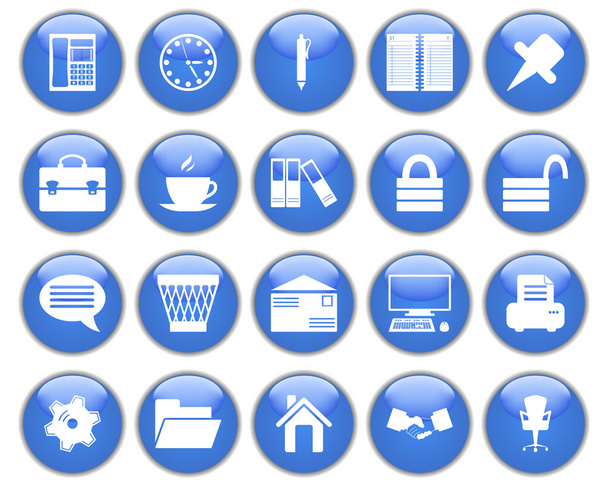 Business and office icons set - Διάνυσμα, εικόνα