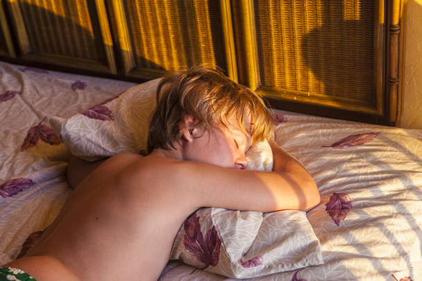 child dreaming in the bed - Photo, Image