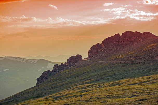 gün batımında Alp yol - Fotoğraf, Görsel