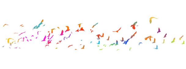 Een kudde kleurrijke vogels. Vectorillustratie - Vector, afbeelding