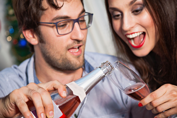 Couple drinking champagne - Foto, afbeelding