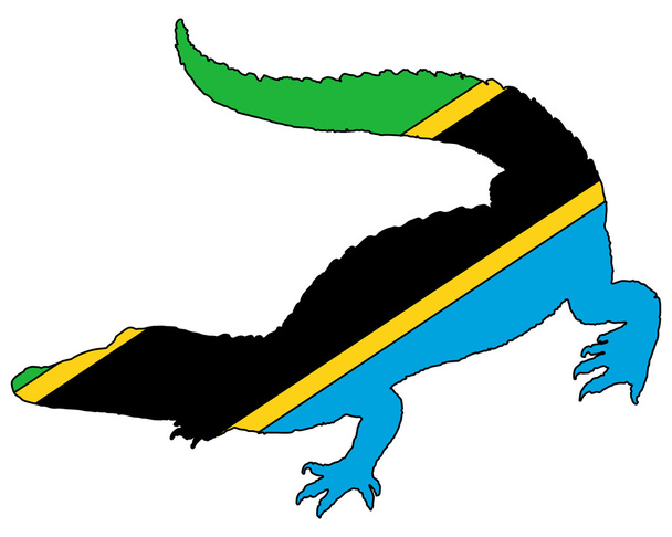 Crocodile Tanzania - Vector, Image