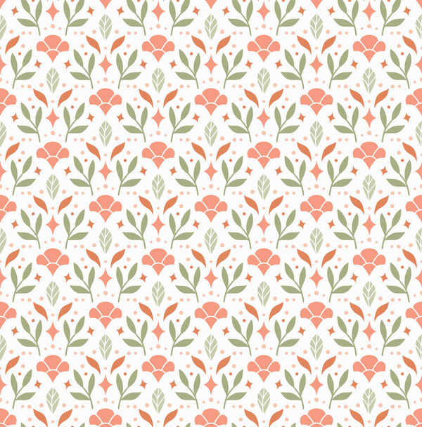 Modern floral art deco seamless pattern. Vector damask illustration with leaves. Decorative botanical background. - Vector, afbeelding