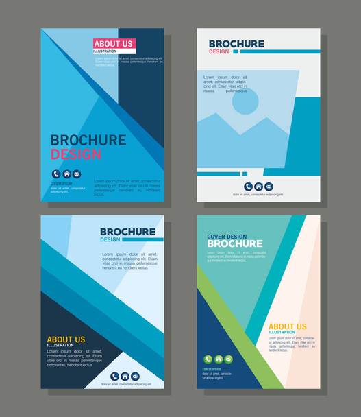 conjunto de ícones de modelos de brochura - Vetor, Imagem