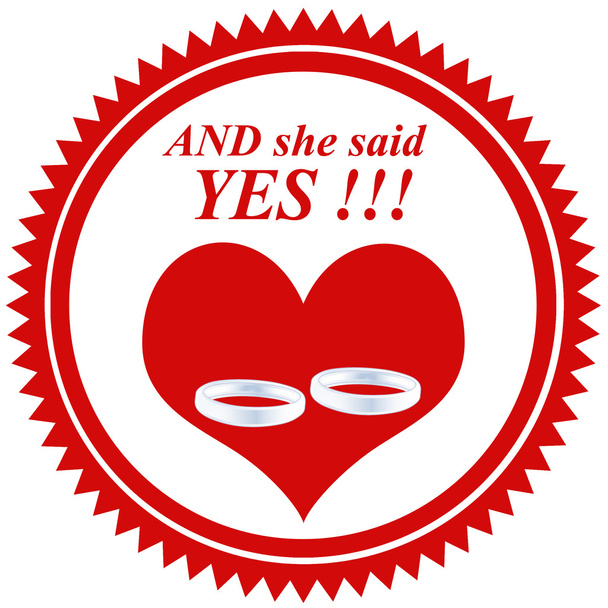 She Said Yes! -stamp
 - Вектор,изображение
