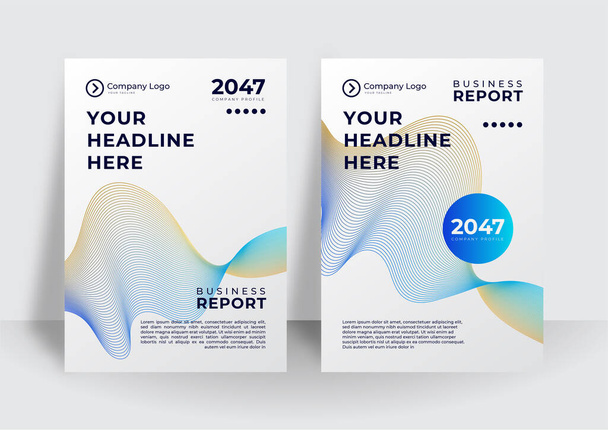 Set of brochure, annual report, flyer design templates in A4 size. Vector illustrations for business presentation, business paper, corporate document cover and layout template designs - Vector, Image