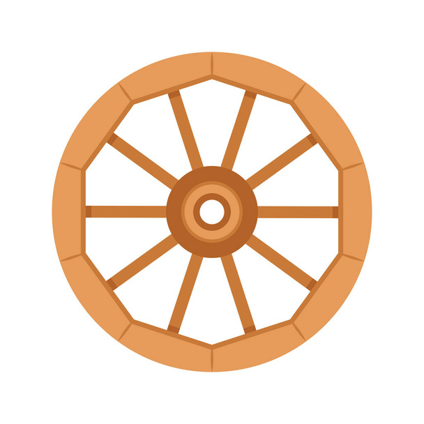 Wood wheel vector. Wood wheel on white background. - Vector, Image