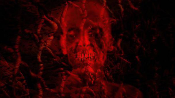 3D-Illustration - Verstörender Horror-Hintergrund  - Foto, Bild
