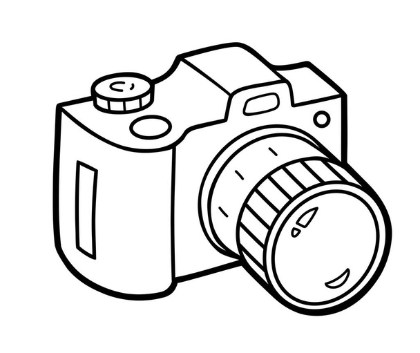 Раскраска для детей, цифровая камера - Вектор,изображение