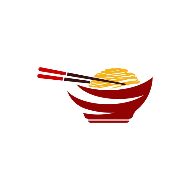 Plantilla de diseño de ilustración de símbolo de signo de comida fideos
 - Vector, imagen