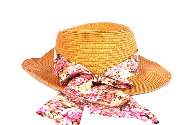 a straw hat with a ribbon - Photo, Image