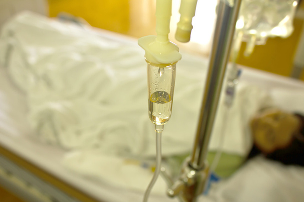 Close up of an infusion bottle Intravenous drip - Photo, Image