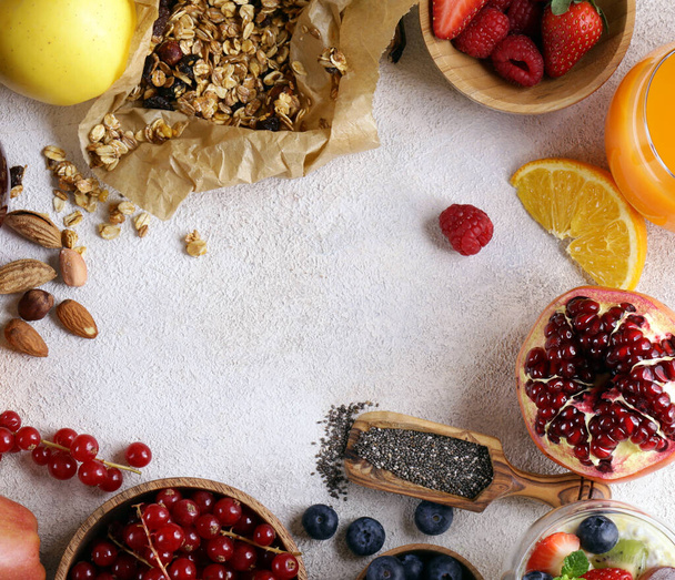 healthy food breakfast fruit berries superfood - Foto, Bild