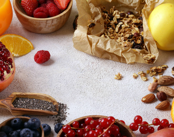 健康的な食品朝食フルーツベリースーパーフード - 写真・画像