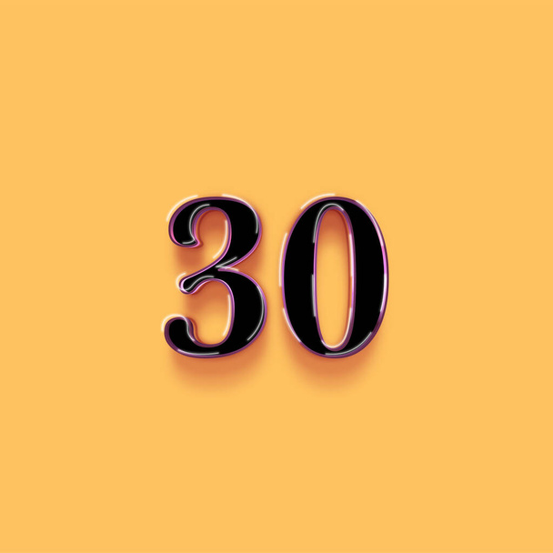 Disegno simbolo numero 30. Godere di offerta speciale 30 numero Vendita segno su sfondo giallo - Foto, immagini