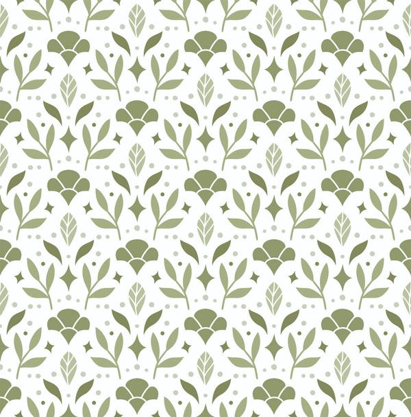 Modern floral art deco seamless pattern. Vector damask illustration with leaves. Decorative botanical background. - Вектор, зображення