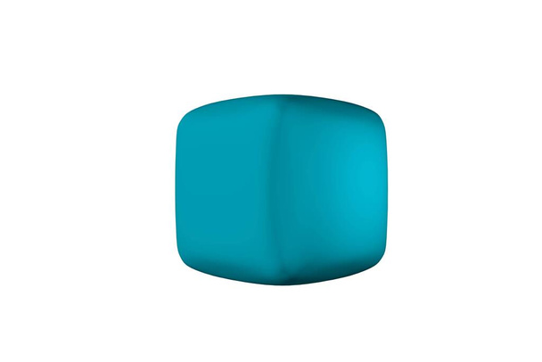 figura nella forma cubo blu 3d rendering sfondo bianco - Foto, immagini