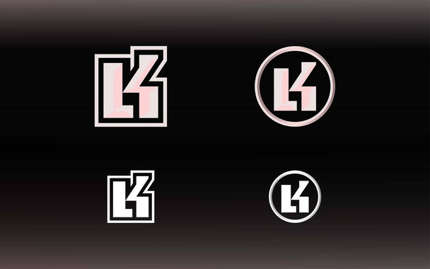 Initials LK logo with a bright color is suitable for E sports teams and others - Vector, Image