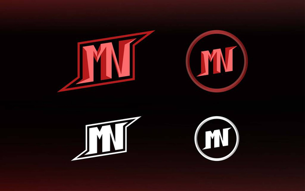 El logotipo inicial de MN con un color brillante es adecuado para equipos deportivos E y otros - Vector, imagen