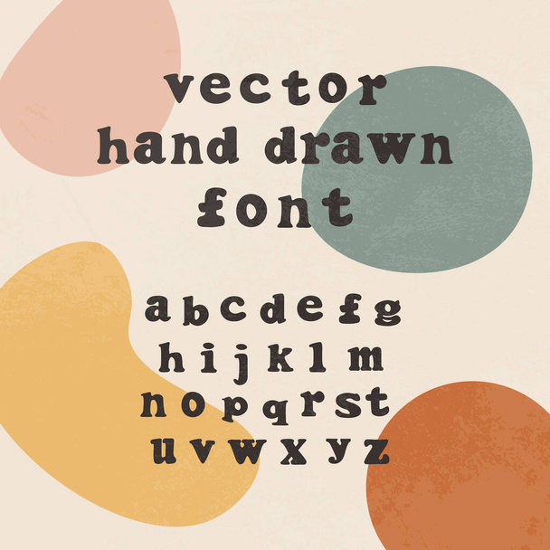 Vector retro hand drawn font - Vetor, Imagem