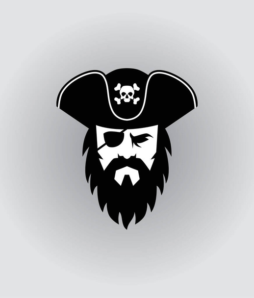 Cabeza de pirata mascot.Pirate capitán icono de la cara. Ilustración vectorial - Vector, Imagen