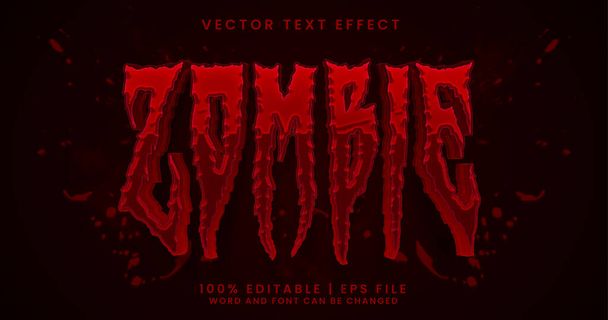 Zombie text, horor upravitelný styl efektu textu - Vektor, obrázek